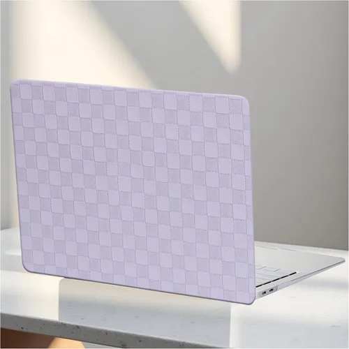 Miniatura 36 de Funda a cuadros para MacBook Air de 13 pulgadas M5 M4 M3 M2 2026-2022 A3240 A3113 A2681, piel a cuadros con textura a cuadros para MacBook Air 13.6