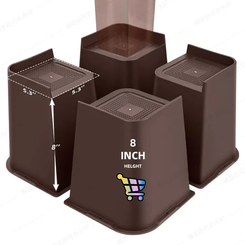 Elevadores de cama ajustables de 8 pulgadas, soportes de elevación antideslizantes resistentes para camas, sofás, diseño cuadrado duradero con