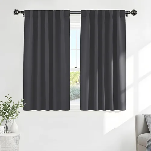 Miniatura 94 de PONY DANCE Cortinas cortas con aislamiento térmico para ventana pequeña, para guardería, baño, cocina, lavandería, caravana, sótano, 29 pulgadas