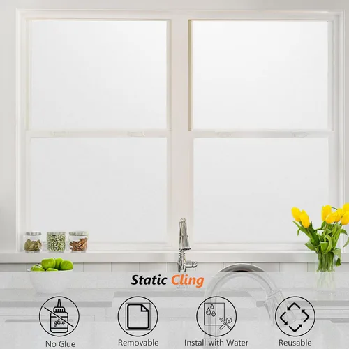 Miniatura 14 de Kromapolis Película de privacidad para ventana, cubierta de vinilo para vidrio, película decorativa de vitral, esmerilada para ventana, se adhiere