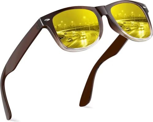 Miniatura 70 de FEIDUSUN Lentes de sol polarizados para hombre y mujer, lentes de sol retro negros para conducir, pescar, protección UV
