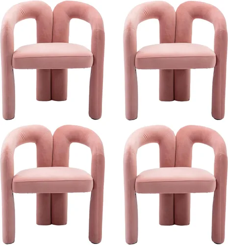 Miniatura 19 de Modernas sillas de comedor de terciopelo tapizadas, con respaldo curvado, cómoda silla auxiliar para cocina, comedor, sala de estar