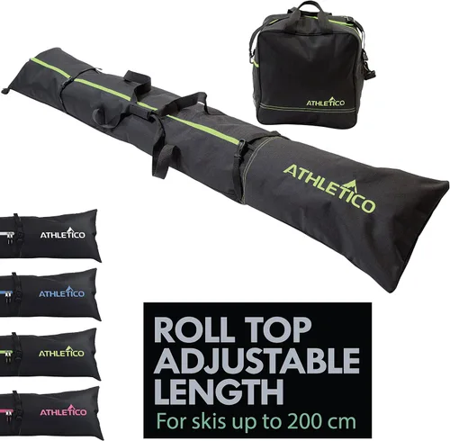 Miniatura 10 de Athletico Bolsa de esquí y bolsa para botas de esquí - Bolsas de esquí para viajes aéreos - Bolsas de esquí de nieve sin acolchado para esquís