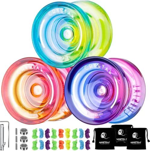 Miniatura 19 de MAGICYOYO Yo Yo de Cristal Profesional K2, Yoyo Responsivo para Niños de 8-12, Yo-yo de Plástico con Giro de Dedo para Trucos con Rodamiento No