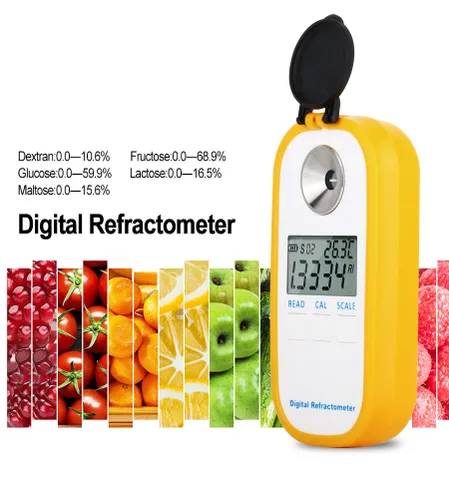 Refractómetro digital 6 en 1 Brix DR103 para dextrano, fructosa, glucosa, lactosa, maltosa, índice de refracción Precisión 0.2%