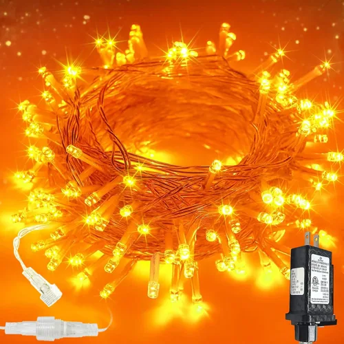Miniatura 23 de Guirnalda de 100 luces LED conectables para interiores y exteriores, luces de Navidad blancas cálidas de 33 pies, impermeables, 13 modos