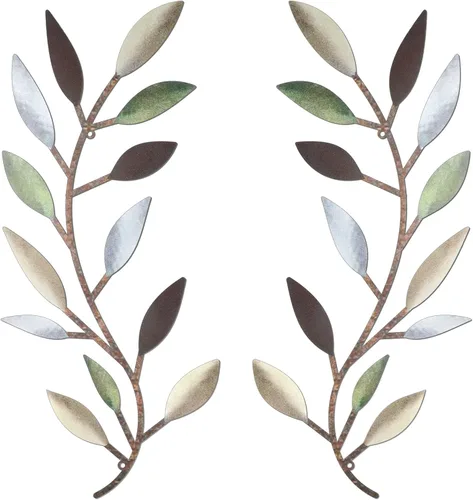 Miniatura 13 de Zhengmy 2 piezas de metal hoja de árbol decoración de pared de hoja de olivo vid hoja de olivo arte de pared sala de estar, decoración de pared