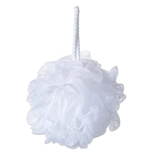 Miniatura 3 de Esponja de baño de malla multicolor de 2.12 oz/pieza, puf de ducha, esponjas, paquete de 4 (blanco, rosa, morado y azul)
