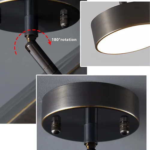Miniatura 3 de Moderna lámpara de techo semiempotrada LED redonda de casa de campo, lámpara de techo negro mate para pasillo, comedor, cocina, entrada, vestíbulo