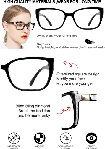 Miniatura 4 de OCCI CHIARI Gafas de lectura con bloqueo de luz azul para mujer Negro