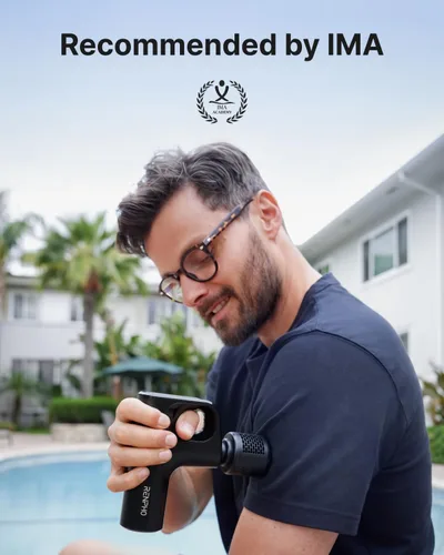 Miniatura 4 de RENPHO Pistola de masaje con calor y frío, regalos para el día del padre, diseño innovador de bucle para facilidad de uso, masajeador de espalda
