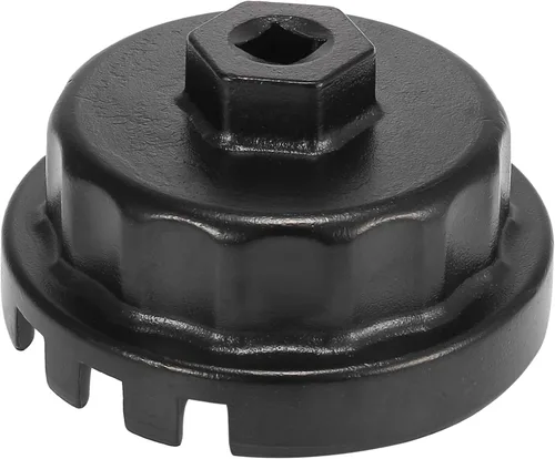 X AUTOHAUX Llave de tapa de filtro de aceite, 14 flautas, 4 ranuras, herramienta de extracción de tapa de filtro de aceite de 2.539 in para Toyota