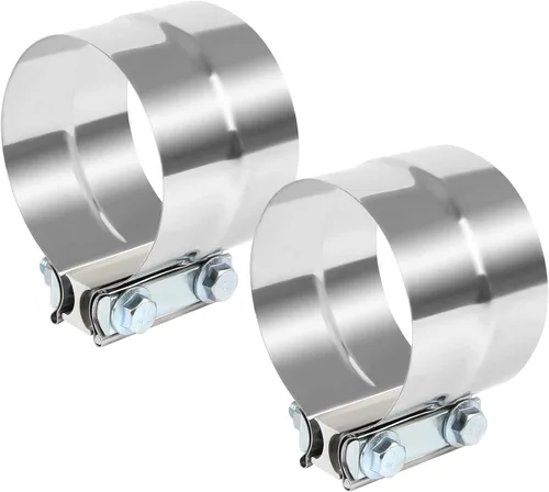 Miniatura 7 de DOCAS Abrazadera de escape de 2.5 pulgadas, abrazadera de banda de junta de regazo de acero inoxidable, 2
