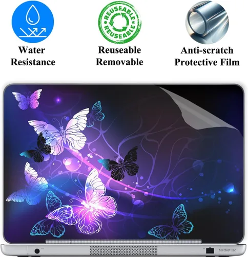 Miniatura 2 de Meffort Inc Adhesivo decorativo para laptop de hasta 12.3 pulgadas (incluye 2 muñequeras) - Nubes de galaxia