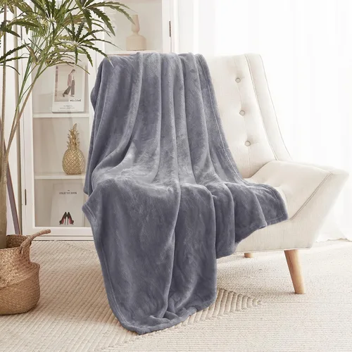 Miniatura 22 de RYB HOME Ropa de Cama Manta de Franela Tamaño Throw Todas las Estaciones Manta Ligera de Microfibra Suave que Ajusta Cubierta de Cama Colcha Crema