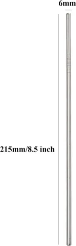 Miniatura 2 de Paquete de 24 popotes de metal reutilizables, pajitas rectas de acero inoxidable de 8.5 pulgadas para bebidas. Pajitas a granel para botellas