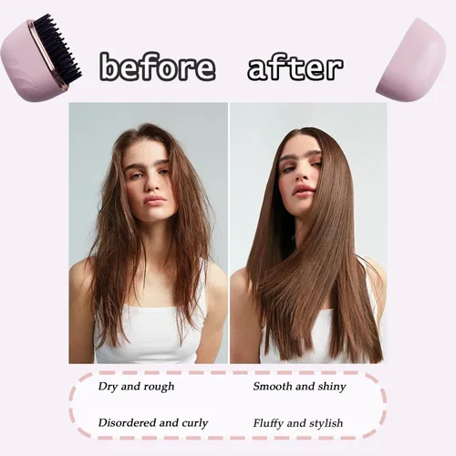 Miniatura 3 de Mini alisador de pelo, cepillo portátil inalámbrico recargable, control de temperatura de 3 velocidades, mini alisador de pelo para mujeres, idea