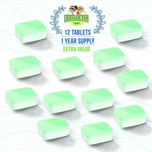 Miniatura 4 de ECO-GALS Scrubz & Swirlz - Paquete de limpiador de lavadora y lavavajillas sin perfume, suministro de 1 año más organizador magnético