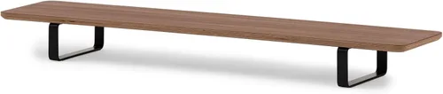Oakywood Soporte doble para monitor, hecho a mano en la UE, elevador de madera natural, accesorios para portátiles, capacidad de 220 libras, 41.3 x