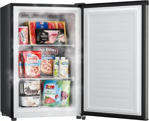 Miniatura 2 de Upstreman Mini congelador vertical pequeño de 3.0 pies cúbicos con puerta reversible, enfriamiento rápido, termostato de 5 niveles ajustable