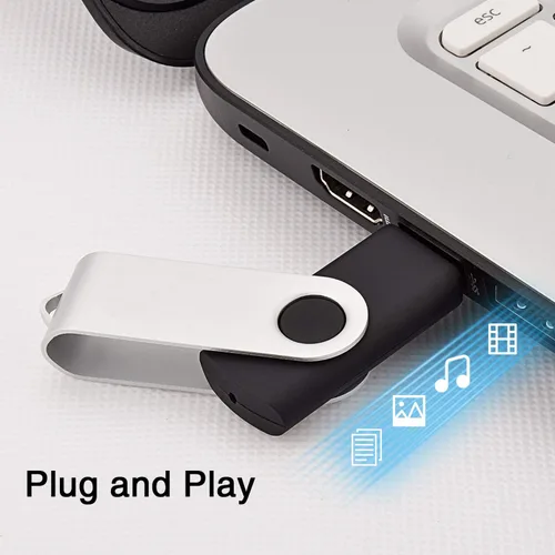 Miniatura 5 de KOOTION Unidades USB a granel de 128 MB, paquete de 100 unidades flash USB 2.0, memorias giratorias (negro, 100 piezas, 128 MB)