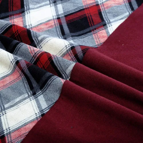Miniatura 5 de QUINEE sudadera con capucha para mujer de manga larga a cuadros, bloque