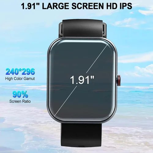 Miniatura 2 de Reloj inteligente para hombres y mujeres, rastreador de actividad física de 1.91 pulgadas con respuesta/hacer llamadas, IP68 impermeable, más de 110
