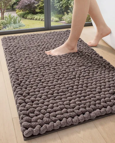 Miniatura 15 de DEXI Alfombrillas de baño para el baño 16x24, alfombra de baño antideslizante lavable, alfombrilla de baño de chenilla gruesa y suave absorbente