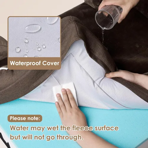 Miniatura 227 de EHEYCIGA – Cama ortopédica impermeable para perros pequeños, de espuma viscoelástica tipo caja de huevos, con bordes elevados y base antideslizante