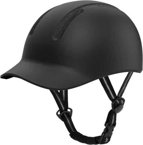 Miniatura 11 de Shinmax Casco de bicicleta – Casco de ciclismo ligero ajustable estilo gorra de béisbol con visera larga, tira reflectante, para viajes urbanos