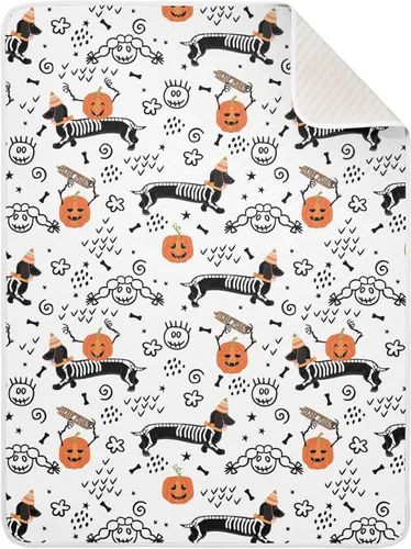 Miniatura 16 de Ollabaky Manta de algodón con diseño de perro Border Collie para niños y niñas, manta de algodón para cuna, cochecito o guardería, manta