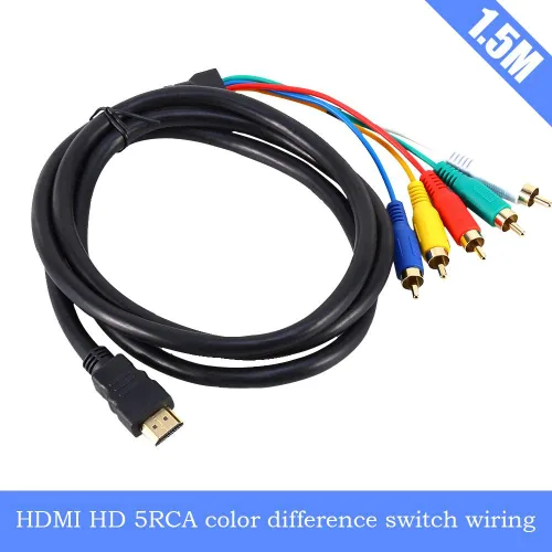 Miniatura 2 de Cable HDMI a diferencia de color de 5 pies / 4.9 ft, HDMI HD 1080P HDMI a 3 AV Audio Video Converter Cable adaptador para TV, video y audio doméstico