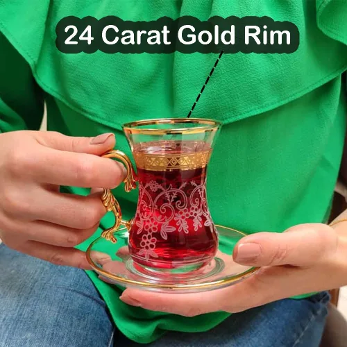 Miniatura 2 de Juego de 6 tazas y platillos de té árabes, marroquíes, marroquíes, marroquíes, dorados, para fiestas, adultos, cafetera elegante, hervidor de agua