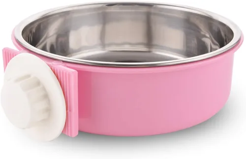 Miniatura 7 de Cuenco extraíble de acero inoxidable para perros, comedero de alimentos y agua, taza para gatos, cachorros, pájaros, mascotas (grande, azul)