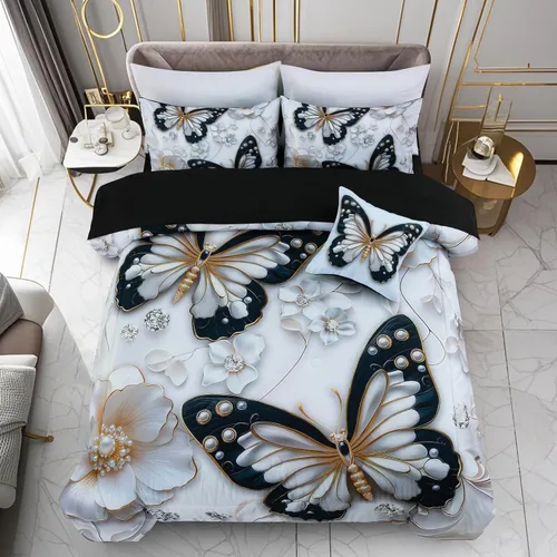 Miniatura 12 de A Nice Night - Juego de ropa de cama de 6 piezas con temática de galaxia, funda de edredón de espacio exterior impresa en 3D, para niños, niños