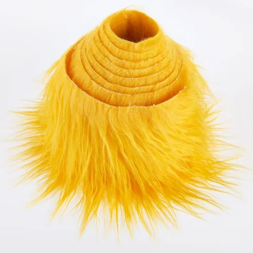 Miniatura 17 de Tiras precortadas de tela de piel sintética lanuda y esponjosa, material suave para manualidades, para barba y cabello de gnomos, disfraz de Blanco