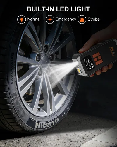 Miniatura 7 de Inflador de Neumáticos Compresor de Aire Portátil, Bomba de Aire Inalámbrica de 150PSI para Neumáticos de Carro, Inflador de Aire 3X Más Rápido
