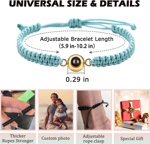 Miniatura 4 de Pulseras personalizadas con fotos, pulsera de proyección con imagen en el interior, pulsera con imagen personalizada, regalo conmemorativo