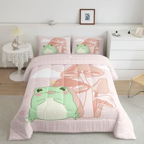 Miniatura 36 de Lindo Juego de Edredón de Elefante Juego de Ropa de Cama de Animales de Dibujos Animados para Niños Niñas Mujeres Adultos Edredón de Hojas