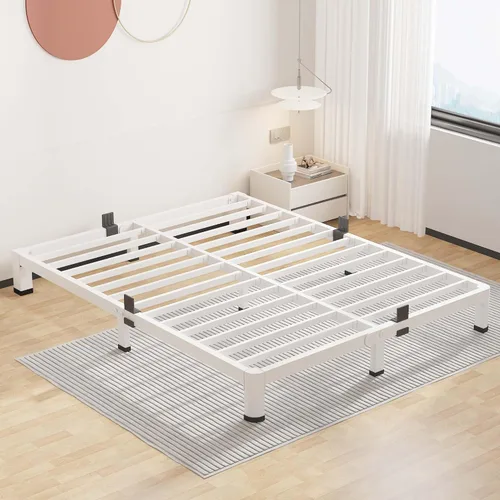Miniatura 13 de ROIL Marcos de cama de 14 pulgadas con cabecera, tamaño individual XL, con agujeros para cabecero y patas de esquinas redondas, con sujetadores
