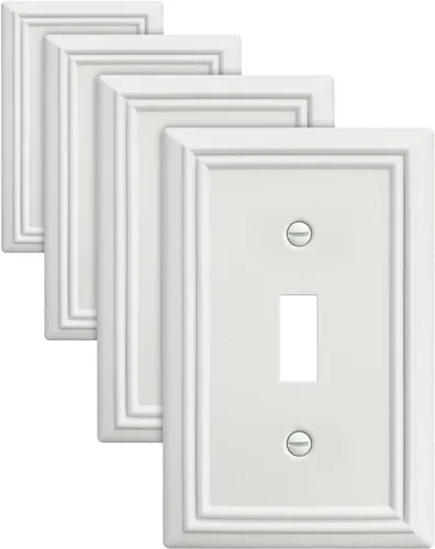 Miniatura 30 de Paquete de 2 cubiertas para interruptor de luz, placa de pared de triple palanca de níquel satinado, cubierta de placa de interruptor de metal
