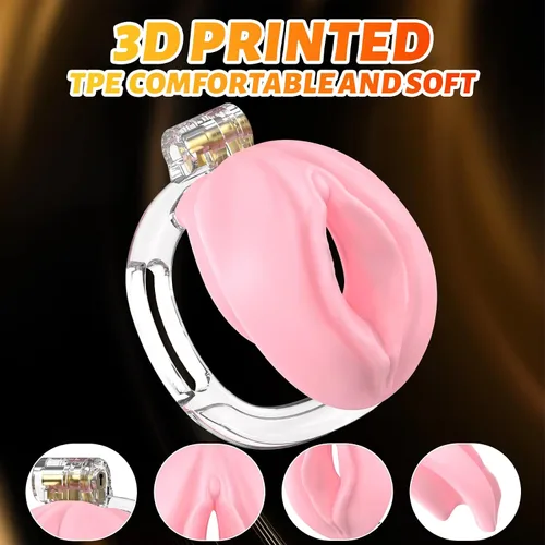 Miniatura 6 de Jaula de castidad masculina impresa en 3D con engranaje y accesorios de TPE suave, juguetes sexuales para adultos, herramienta esclava, dispositivos