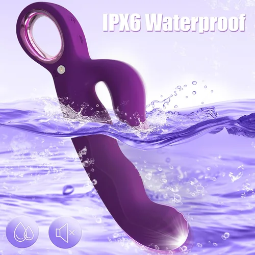 Miniatura 5 de Vibrador de empuje con control APP para mujeres, en forma de conejo y dedo, con 7 empujes y 7 vibradores, juguetes para adultos con control remoto