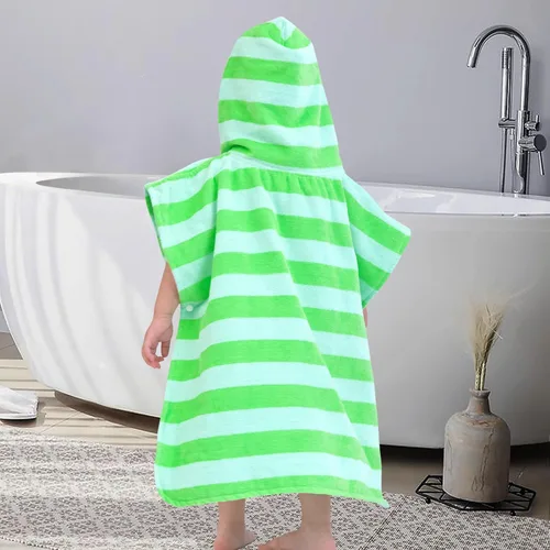Miniatura 5 de Toallas tipo poncho con capucha para niños pequeños, de gran tamaño (2-4 años, 22 x 22 pulgadas), hechas de 100% algodón suave, toallas absorbentes