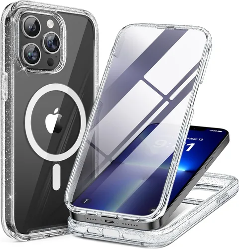 Miniatura 243 de Miracase Funda para iPhone 13 de 6.1 pulgadas, [sin burbujas] funda de teléfono de cuerpo completo con pantalla de vidrio completa integrada, sin