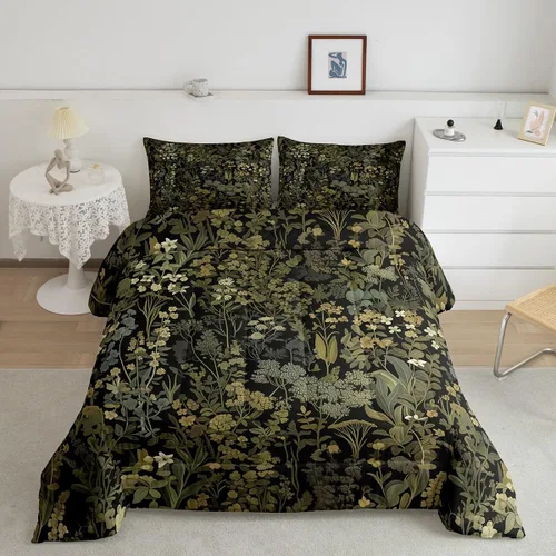 Miniatura 21 de Homewish Juego de ropa de cama con diseño de camping para niños, adolescentes y hombres, tamaño Queen, con temática de aventura en la jungla
