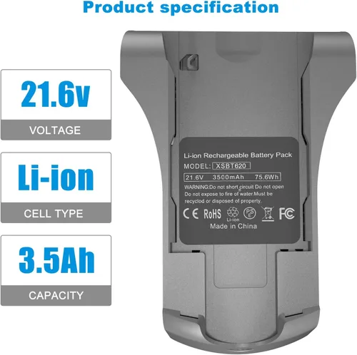 Miniatura 3 de Wodeuibr Repuesto para batería Shark XSBT620 compatible con aspiradoras inalámbricas IZ162H IZ163H IZ362H IZ363H Shark, batería de iones de litio
