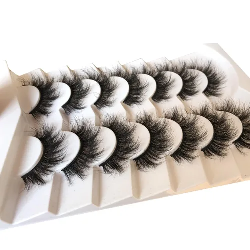 Miniatura 458 de Pooplunch - Pestañas postizas finas de visón sintético, estilo ojo de gato, naturales, cruzadas, tipo racimo, efecto 8D de volumen, tiras