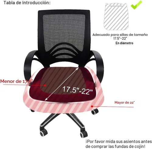 Miniatura 6 de Smiry - Fundas de asiento elásticas para silla de oficina con diseño jacquard, desmontables, lavables, antipolvo, protectores para cojines de silla