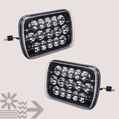 Miniatura 7 de Bombilla led universal de 7" x 6", 45 vatios, para enchufar y utilizar, eficiencia energética, resistente, faro delantero cuadrado o rectangular